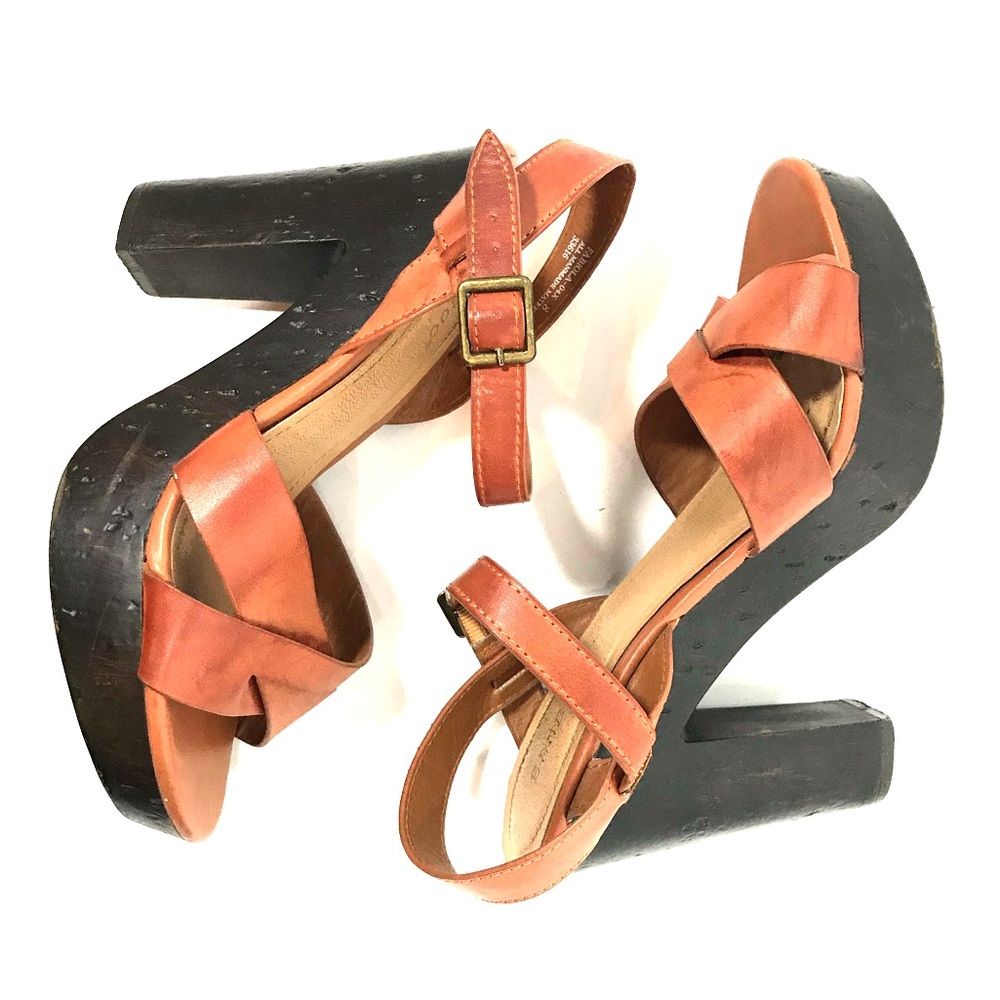 BAMBOO Platform Heels Vegan Leather British Tan 8